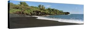 Surf on the Beach, Black Sand Beach, Maui, Hawaii, USA-null-Stretched Canvas