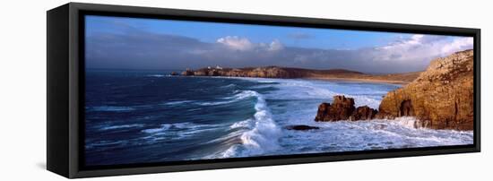 Surf on the Beach, Crozon Peninsula, Finistere, Brittany, France-null-Framed Stretched Canvas
