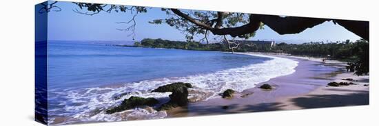 Surf on the Beach, Mauna Kea, Hawaii, Usa-null-Stretched Canvas