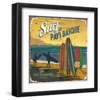 Surf Pays Basque-Bruno Pozzo-Framed Art Print