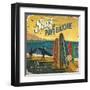 Surf Pays Basque-Bruno Pozzo-Framed Art Print