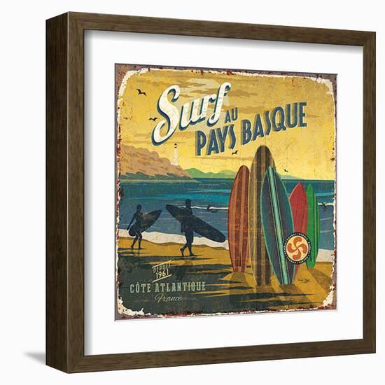 Surf Pays Basque-Bruno Pozzo-Framed Art Print