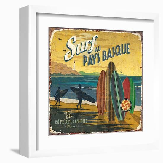 Surf Pays Basque-Bruno Pozzo-Framed Art Print