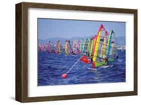 Surf Regatta Start Line-null-Framed Art Print