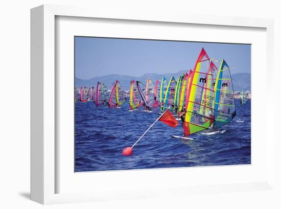 Surf Regatta Start Line-null-Framed Art Print