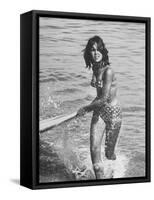 Surf Rider Returning After Surfing-Allan Grant-Framed Stretched Canvas