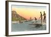 Surf Riders at Waikiki, Hawaii-null-Framed Art Print