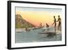 Surf Riders at Waikiki, Hawaii-null-Framed Art Print