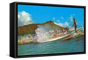 Surf Riders, Hawaii-null-Framed Stretched Canvas