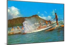 Surf Riders, Hawaii-null-Mounted Art Print