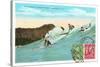 Surf Riding at Waikiki, Hawaii-null-Stretched Canvas