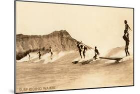 Surf Riding, Hawaii, Photo-null-Mounted Art Print