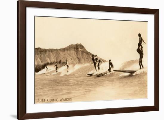 Surf Riding, Hawaii, Photo-null-Framed Art Print