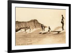 Surf Riding, Hawaii, Photo-null-Framed Art Print