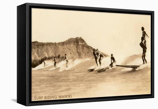 Surf Riding, Hawaii, Photo-null-Framed Stretched Canvas