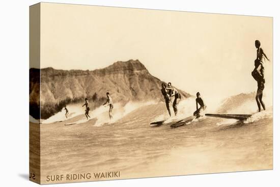 Surf Riding, Hawaii, Photo-null-Stretched Canvas