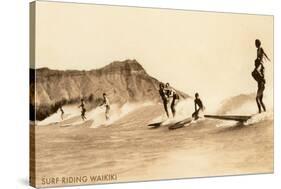 Surf Riding, Hawaii, Photo-null-Stretched Canvas