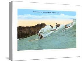 Surf Riding, Waikiki, Hawaii-null-Stretched Canvas