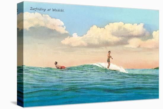 Surf Riding, Waikiki, Hawaii-null-Stretched Canvas