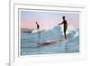 Surf Riding, Waikiki, Hawaii-null-Framed Art Print