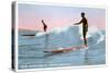 Surf Riding, Waikiki, Hawaii-null-Stretched Canvas