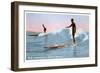 Surf Riding, Waikiki, Hawaii-null-Framed Art Print