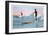 Surf Riding, Waikiki, Hawaii-null-Framed Art Print