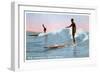 Surf Riding, Waikiki, Hawaii-null-Framed Art Print