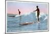 Surf Riding, Waikiki, Hawaii-null-Mounted Art Print