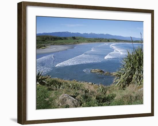 Surf Rolling onto Deserted Beaches, Greymouth, Westland, West Coast, South Island, New Zealand-D H Webster-Framed Photographic Print