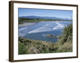 Surf Rolling onto Deserted Beaches, Greymouth, Westland, West Coast, South Island, New Zealand-D H Webster-Framed Photographic Print