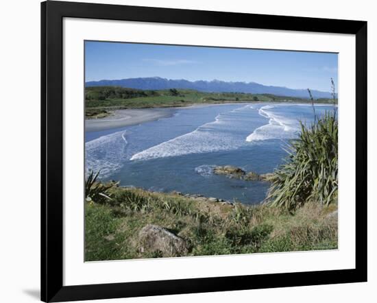 Surf Rolling onto Deserted Beaches, Greymouth, Westland, West Coast, South Island, New Zealand-D H Webster-Framed Photographic Print