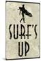 Surf's Up Distressed Sign Poster-null-Mounted Poster