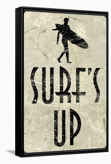 Surf's Up Distressed Sign Poster-null-Framed Stretched Canvas