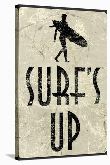 Surf's Up Distressed Sign Poster-null-Stretched Canvas