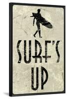 Surf's Up Distressed Sign-null-Framed Art Print