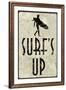 Surf's Up Distressed Sign-null-Framed Art Print