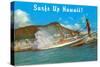 Surf's Up Hawaii, Diamond Head-null-Stretched Canvas