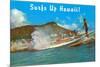 Surf's Up Hawaii, Diamond Head-null-Mounted Premium Giclee Print
