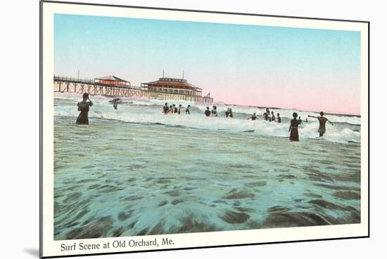 Surf Scene, Old Orchard, Maine-null-Mounted Art Print