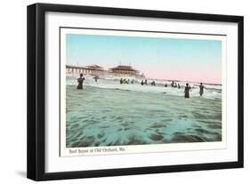 Surf Scene, Old Orchard, Maine-null-Framed Art Print