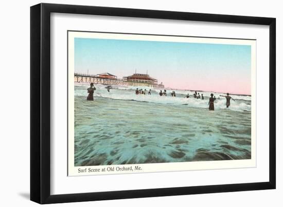 Surf Scene, Old Orchard, Maine-null-Framed Art Print