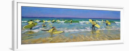 Surf School at St. Ives-Andrew Macara-Framed Giclee Print