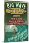Surf Shop - Vintage Sign-Lantern Press-Mounted Art Print
