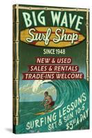 Surf Shop - Vintage Sign-Lantern Press-Stretched Canvas