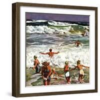 "Surf Swimming," August 14, 1948-John Falter-Framed Giclee Print