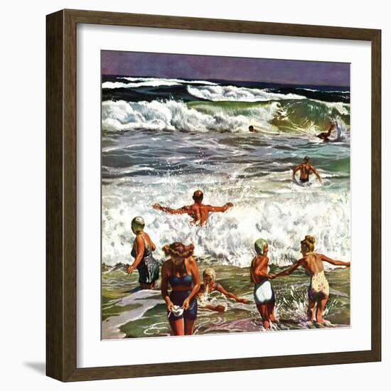 "Surf Swimming," August 14, 1948-John Falter-Framed Giclee Print