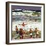 "Surf Swimming," August 14, 1948-John Falter-Framed Giclee Print