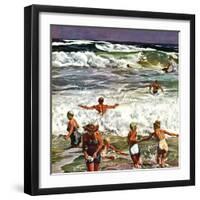 "Surf Swimming," August 14, 1948-John Falter-Framed Giclee Print