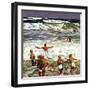 "Surf Swimming," August 14, 1948-John Falter-Framed Premium Giclee Print